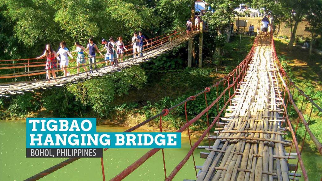 Crossing the Tigbao Hanging Bridge, Bohol | The Poor Traveler Itinerary ...