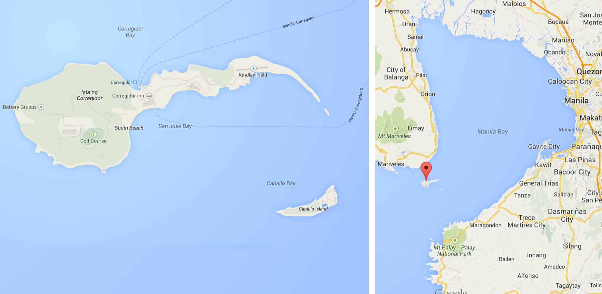Corregidor Island and its position in Manila Bay. Alright, I'll say it. It looks like a sperm cell.