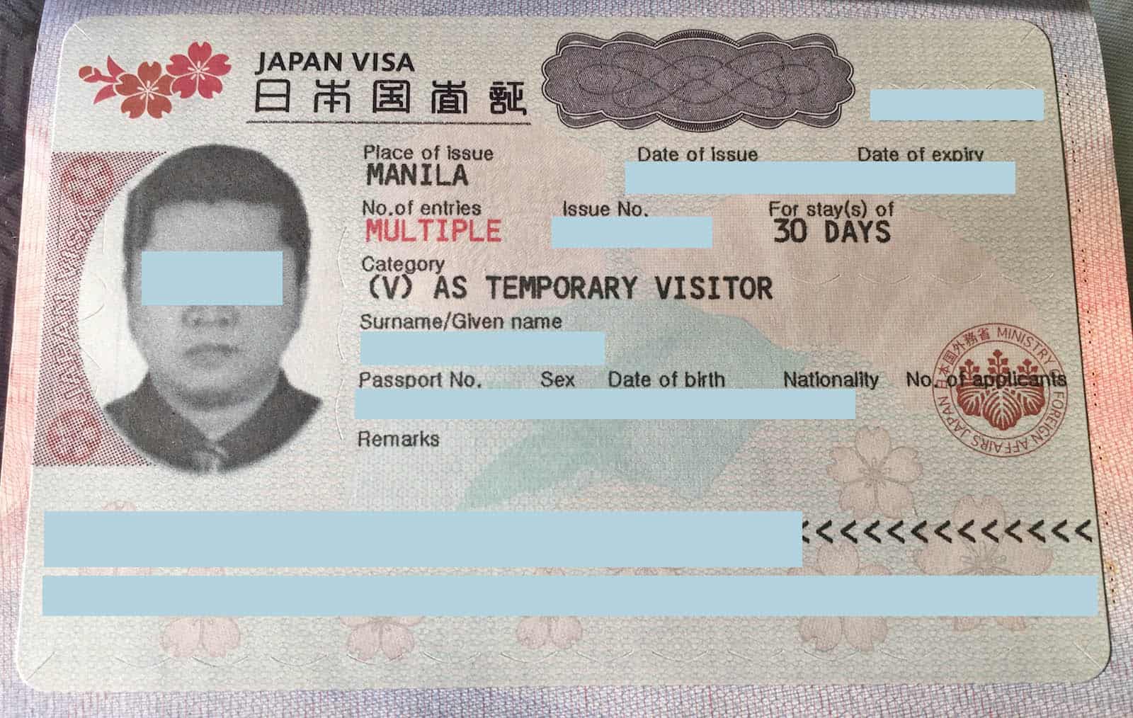 japan tourist visa application form multiple entry