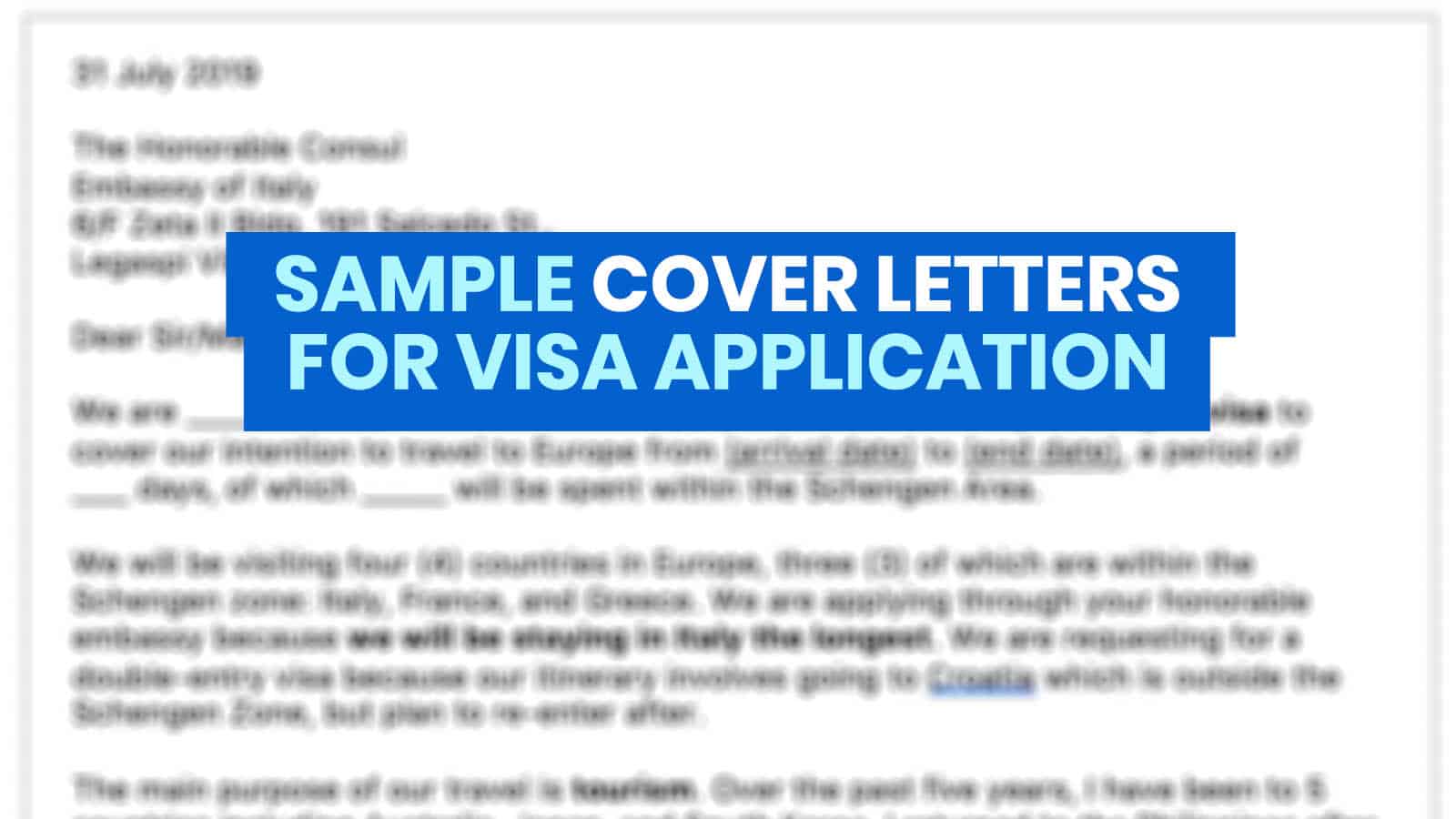 korean visa application cover letter sample