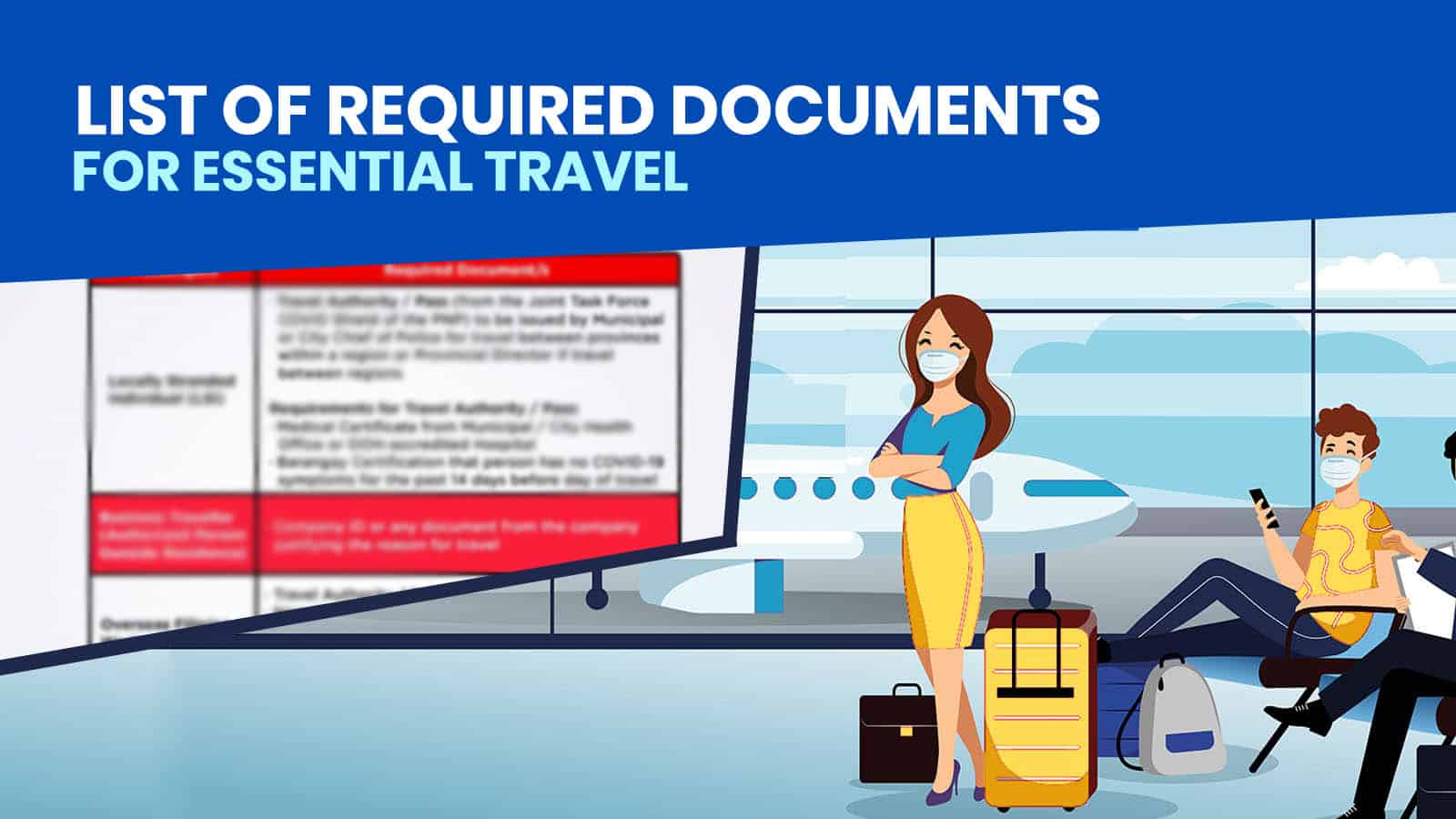 List of REQUIREMENTS for Essential Travel: Philippine Airlines, Cebu Pacific, AirAsia