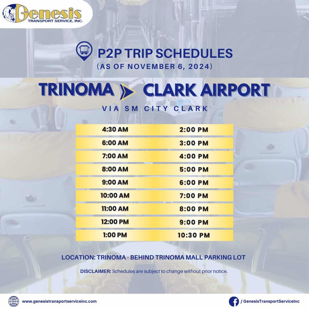 Genesis Bus Trinoma to Clark Airport