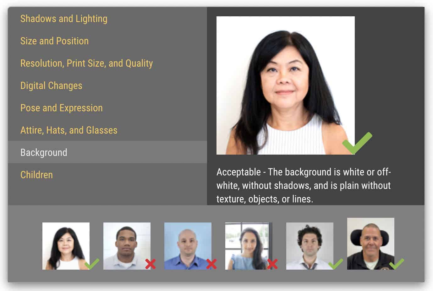 US Visa Photo Examples