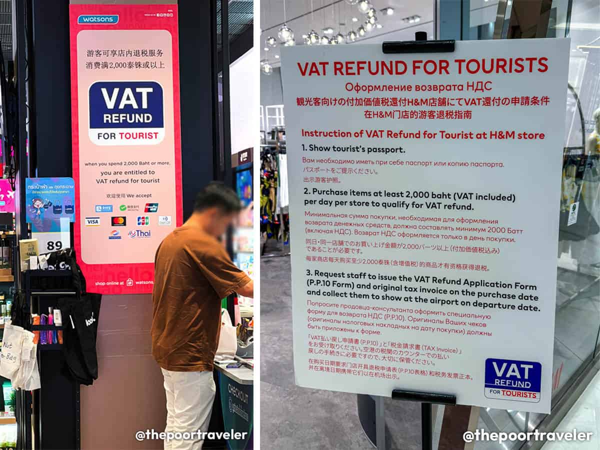 VAT Refund Sign Thailand