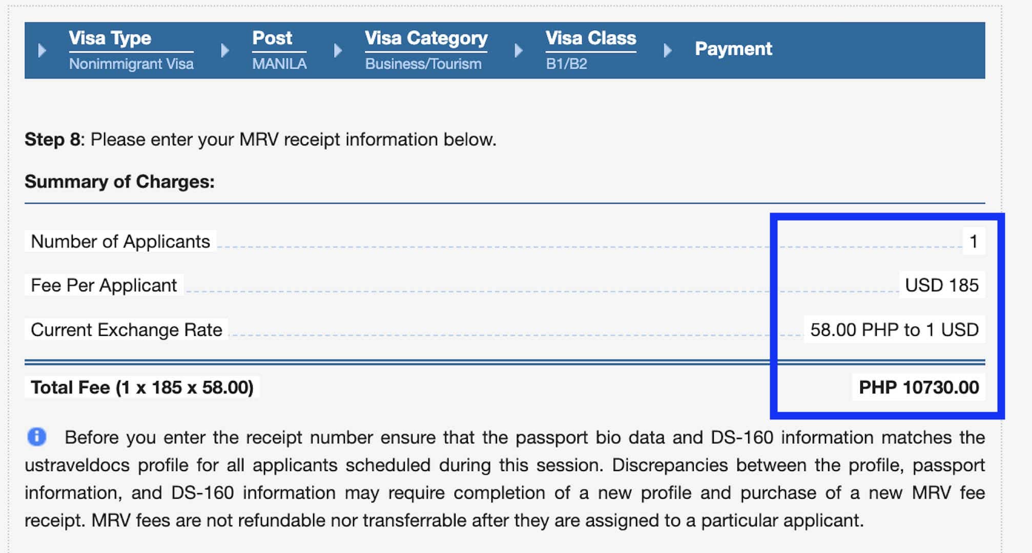 US Visa Application Fee Cost