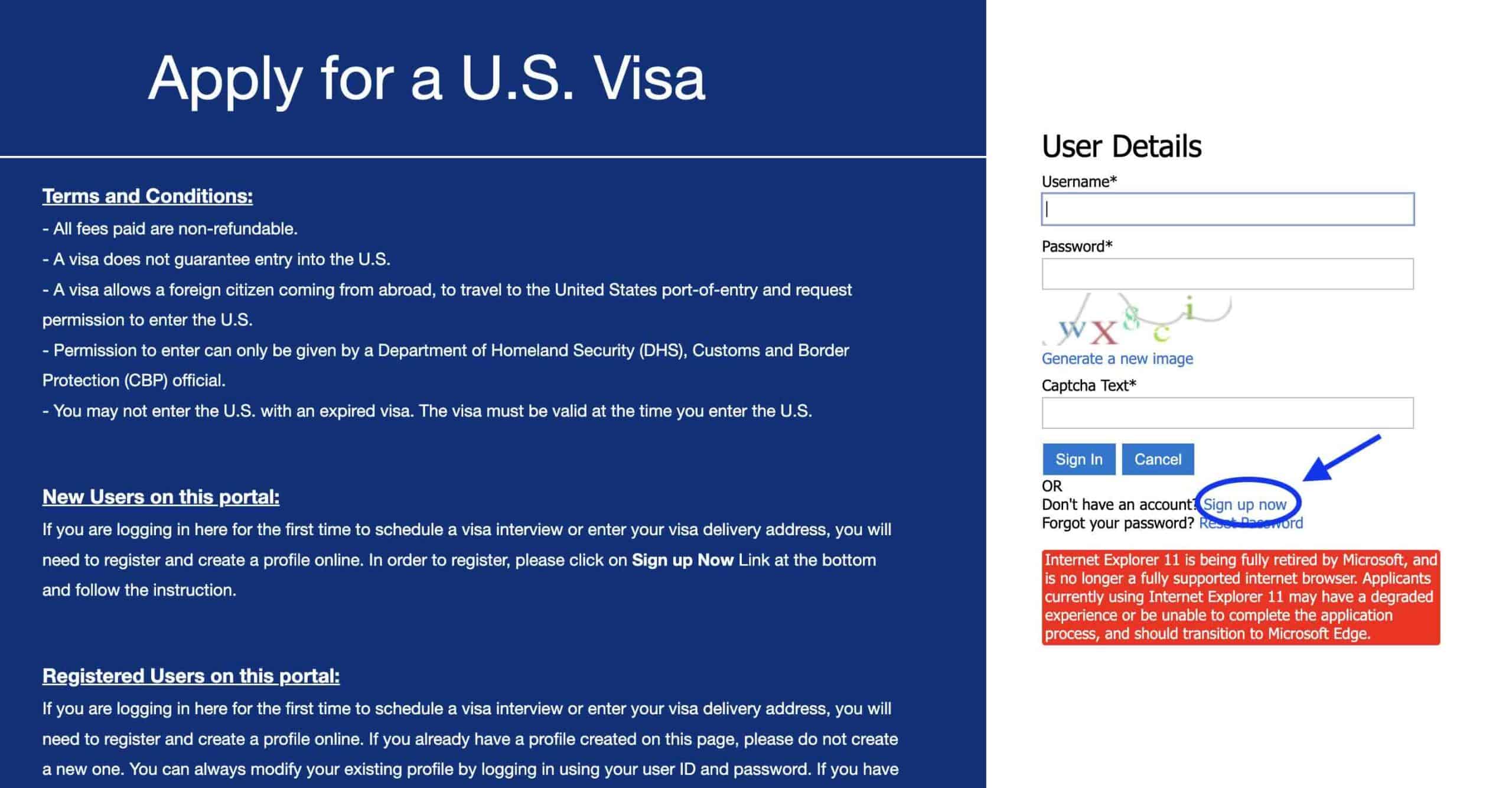 Create USTravelDocs Account