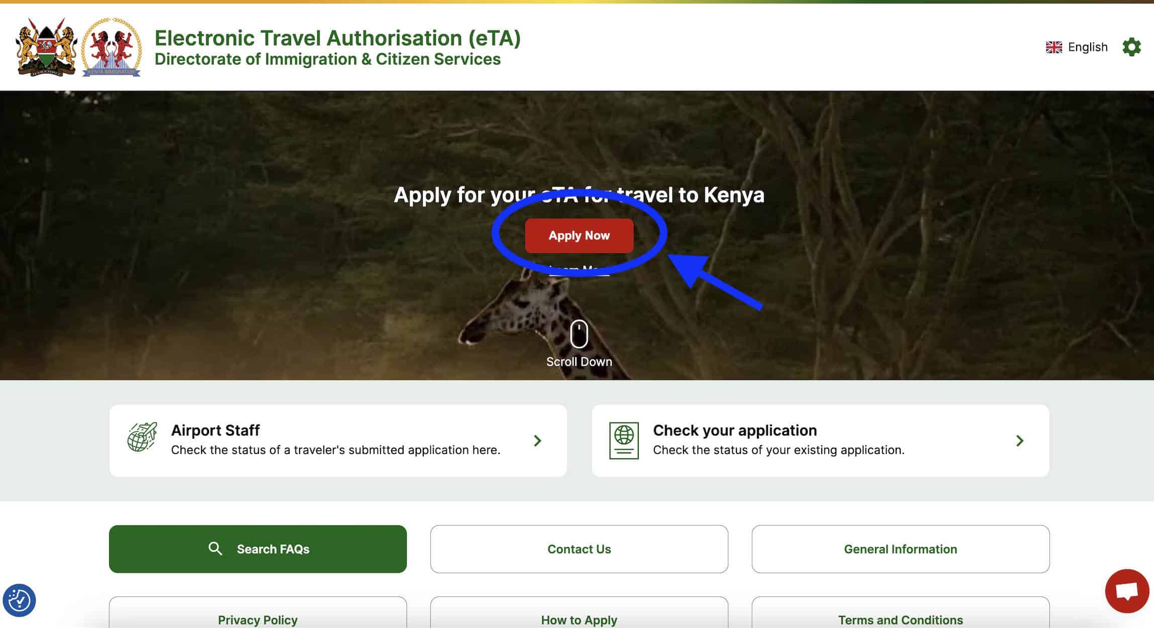 Kenya eVisa website