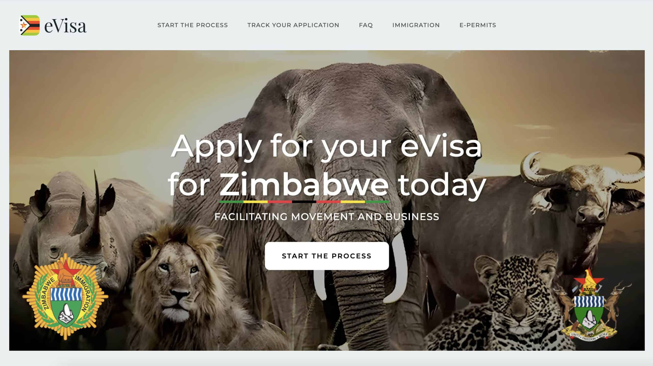 Zimbabwe eVisa Website